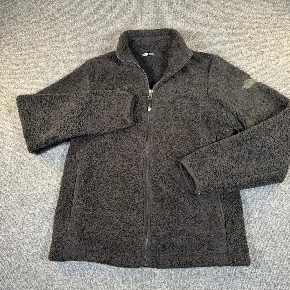The North Face Mens Sherpa Fleece Full Zip Jacket Black S P High Pile Mock Neck